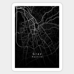 Graz Austria City Map dark Sticker